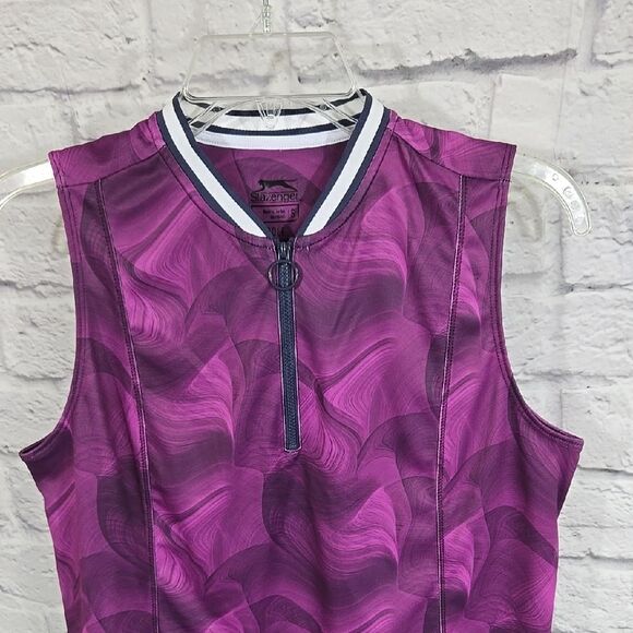 Slazenger Women's Blade Collar Sleeveless Golf Polo Activewear Pullover Purple - Picture 4 of 10